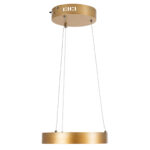 GLOBOSTAR® NEMESIS 61154 Μοντέρνο Κρεμαστό Φωτιστικό Οροφής LED 20W 2356lm 360° AC 220-240V IP20 Ρυθμιζόμενο Λευκό CCT με Χειριστήριο από 2700K έως 6000K Dimmable - Lumileds SMD Chip - Χρυσό Βούρτσας - Μ25 x Π25 x Υ4cm - 3 Χρόνια Εγγύηση - Image 4