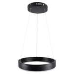 GLOBOSTAR® VENOM 61173 Μοντέρνο Κρεμαστό Φωτιστικό Οροφής LED 30W 3513lm 120° AC 220-240V IP20 Ρυθμιζόμενο Λευκό CCT με Χειριστήριο από 2700K έως 6000K Dimmable - Lumileds SMD Chip - Μαύρο Ματ - Μ40 x Π40 x Υ6.5cm - 3 Χρόνια Εγγύηση - Image 5