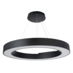 GLOBOSTAR® RA 61196 Μοντέρνο Κρεμαστό Φωτιστικό Οροφής LED 75W 8250lm 120° AC 220-240V IP20 Ρυθμιζόμενο Λευκό CCT με Χειριστήριο από 2700K έως 6000K Dimmable - Lumileds SMD Chip - Μαύρο Ματ - Μ80 x Π80 x Υ8cm - 3 Χρόνια Εγγύηση - Image 3