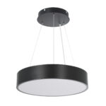 GLOBOSTAR® BURTON 61200 Μοντέρνο Κρεμαστό Φωτιστικό Οροφής LED 67W 7370lm 120° AC 220-240V IP20 Ρυθμιζόμενο Λευκό CCT με Χειριστήριο από 2700K έως 6000K Dimmable - Lumileds SMD Chip - Μαύρο Ματ - Μ40 x Π40 x Υ8cm - 3 Χρόνια Εγγύηση - Image 2