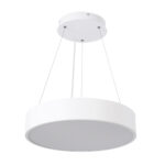 GLOBOSTAR® BURTON 61201 Μοντέρνο Κρεμαστό Φωτιστικό Οροφής LED 67W 7370lm 120° AC 220-240V IP20 Ρυθμιζόμενο Λευκό CCT με Χειριστήριο από 2700K έως 6000K Dimmable - Lumileds SMD Chip - Λευκό Ματ - Μ40 x Π40 x Υ8cm - 3 Χρόνια Εγγύηση - Image 2