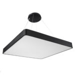 GLOBOSTAR® KAMALA 61210-P Μοντέρνο Κρεμαστό Φωτιστικό Οροφής LED 100W 11020lm 120° AC 220-240V IP20 Ρυθμιζόμενο Λευκό CCT με Χειριστήριο από 2700K έως 6000K Dimmable - Lumileds SMD Chip - Μαύρο Ματ - Μ80 x Π80 x Υ8cm - 3 Χρόνια Εγγύηση - Image 3