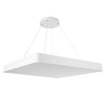 GLOBOSTAR® KAMALA 61211-P Μοντέρνο Κρεμαστό Φωτιστικό Οροφής LED 100W 11020lm 120° AC 220-240V IP20 Ρυθμιζόμενο Λευκό CCT με Χειριστήριο από 2700K έως 6000K Dimmable - Lumileds SMD Chip - Λευκό Ματ - Μ80 x Π80 x Υ8cm - 3 Χρόνια Εγγύηση - Image 4