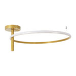 GLOBOSTAR® VERONA 61225 Μοντέρνο Φωτιστικό Οροφής LED 36W 4032lm 360° AC 220-240V IP20 Ρυθμιζόμενο Λευκό CCT με On/Off 2700K/4500K/6000K - Lumileds SMD Chip - Χρυσό Βούρτσας - Μ60 x Π60 x Υ23cm - 3 Χρόνια Εγγύηση - Image 3