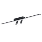 GLOBOSTAR® BARETTI 61226 Μοντέρνο Φωτιστικό Οροφής LED 24W 2688lm 160° & 45° AC 220-240V IP20 Ρυθμιζόμενο Λευκό CCT με On/Off 2700K/4500K/6000K - Lumileds SMD Chip - Μαύρο Ματ - Μ80 x Π5 x Υ15cm - 3 Χρόνια Εγγύηση - Image 2