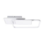 GLOBOSTAR® SQUARO 61232 Μοντέρνο Φωτιστικό Οροφής LED 75W 8400lm 360° AC 220-240V IP20 Ρυθμιζόμενο Λευκό CCT με Χειριστήριο από 2700K έως 6000K Dimmable - Lumileds SMD Chip - Λευκό Ματ - Μ48.5 x Π51 x Υ9cm - 3 Χρόνια Εγγύηση - Image 3