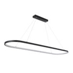GLOBOSTAR® BOLIVAR 61271 Μοντέρνο Κρεμαστό Φωτιστικό Οροφής LED 54W 6210lm 360° AC 220-240V IP20 Ρυθμιζόμενο Λευκό CCT με Χειριστήριο από 2700K έως 6000K Dimmable - Lumileds SMD Chip - Μαύρο Ματ - Μ120 x Π30 x Υ2cm - 3 Χρόνια Εγγύηση - Image 3