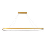 GLOBOSTAR® BOLIVAR 61274 Μοντέρνο Κρεμαστό Φωτιστικό Οροφής LED 54W 6210lm 360° AC 220-240V IP20 Ρυθμιζόμενο Λευκό CCT με Χειριστήριο από 2700K έως 6000K Dimmable - Lumileds SMD Chip - Χρυσό Βούρτσας - Μ120 x Π30 x Υ2cm - 3 Χρόνια Εγγύηση - Image 4