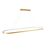 GLOBOSTAR® BOLIVAR 61274 Μοντέρνο Κρεμαστό Φωτιστικό Οροφής LED 54W 6210lm 360° AC 220-240V IP20 Ρυθμιζόμενο Λευκό CCT με Χειριστήριο από 2700K έως 6000K Dimmable - Lumileds SMD Chip - Χρυσό Βούρτσας - Μ120 x Π30 x Υ2cm - 3 Χρόνια Εγγύηση - Image 6