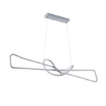 GLOBOSTAR® DOLORES 61281 Μοντέρνο Κρεμαστό Φωτιστικό Οροφής LED 105W 11760lm 300° AC 220-240V IP20 Ρυθμιζόμενο Λευκό CCT με Χειριστήριο από 2700K έως 6000K Dimmable - Lumileds SMD Chip - Νίκελ Βούρτσας - Μ110 x Π17 x Υ17.5cm - 3 Χρόνια Εγγύηση - Image 3