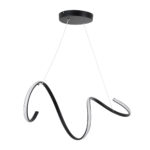 GLOBOSTAR® SPIRALE 61283 Μοντέρνο Κρεμαστό Φωτιστικό Οροφής LED 75W 8400lm 300° AC 220-240V IP20 Ρυθμιζόμενο Λευκό CCT με Χειριστήριο από 2700K έως 6000K Dimmable - Lumileds SMD Chip - Μαύρο Ματ - Μ72 x Π25 x Υ30cm - 3 Χρόνια Εγγύηση - Image 3