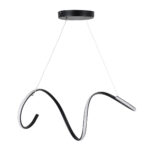 GLOBOSTAR® SPIRALE 61283 Μοντέρνο Κρεμαστό Φωτιστικό Οροφής LED 75W 8400lm 300° AC 220-240V IP20 Ρυθμιζόμενο Λευκό CCT με Χειριστήριο από 2700K έως 6000K Dimmable - Lumileds SMD Chip - Μαύρο Ματ - Μ72 x Π25 x Υ30cm - 3 Χρόνια Εγγύηση - Image 4