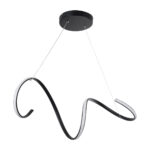 GLOBOSTAR® SPIRALE 61283 Μοντέρνο Κρεμαστό Φωτιστικό Οροφής LED 75W 8400lm 300° AC 220-240V IP20 Ρυθμιζόμενο Λευκό CCT με Χειριστήριο από 2700K έως 6000K Dimmable - Lumileds SMD Chip - Μαύρο Ματ - Μ72 x Π25 x Υ30cm - 3 Χρόνια Εγγύηση - Image 5