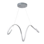GLOBOSTAR® SPIRALE 61285 Μοντέρνο Κρεμαστό Φωτιστικό Οροφής LED 75W 8400lm 300° AC 220-240V IP20 Ρυθμιζόμενο Λευκό CCT με Χειριστήριο από 2700K έως 6000K Dimmable - Lumileds SMD Chip - Νίκελ Βούρτσας - Μ72 x Π25 x Υ30cm - 3 Χρόνια Εγγύηση - Image 3