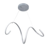 GLOBOSTAR® SPIRALE 61285 Μοντέρνο Κρεμαστό Φωτιστικό Οροφής LED 75W 8400lm 300° AC 220-240V IP20 Ρυθμιζόμενο Λευκό CCT με Χειριστήριο από 2700K έως 6000K Dimmable - Lumileds SMD Chip - Νίκελ Βούρτσας - Μ72 x Π25 x Υ30cm - 3 Χρόνια Εγγύηση - Image 5