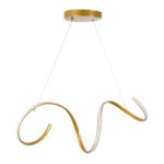 GLOBOSTAR® SPIRALE 61286 Μοντέρνο Κρεμαστό Φωτιστικό Οροφής LED 75W 8400lm 300° AC 220-240V IP20 Ρυθμιζόμενο Λευκό CCT με Χειριστήριο από 2700K έως 6000K Dimmable - Lumileds SMD Chip - Χρυσό Βούρτσας - Μ72 x Π25 x Υ30cm - 3 Χρόνια Εγγύηση - Image 4