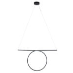 GLOBOSTAR® ROME 61294 Μοντέρνο Κρεμαστό Φωτιστικό Οροφής LED 24W 2640lm 200° AC 220-240V IP20 Ρυθμιζόμενο Λευκό CCT με On/Off 2700K/4500K/6000K - Lumileds SMD Chip - Μαύρο Ματ - Μ65.5 x Π4 x Υ33cm - 3 Χρόνια Εγγύηση - Image 4
