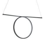 GLOBOSTAR® ROME 61294 Μοντέρνο Κρεμαστό Φωτιστικό Οροφής LED 24W 2640lm 200° AC 220-240V IP20 Ρυθμιζόμενο Λευκό CCT με On/Off 2700K/4500K/6000K - Lumileds SMD Chip - Μαύρο Ματ - Μ65.5 x Π4 x Υ33cm - 3 Χρόνια Εγγύηση - Image 5