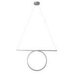 GLOBOSTAR® ROME 61296 Μοντέρνο Κρεμαστό Φωτιστικό Οροφής LED 24W 2640lm 200° AC 220-240V IP20 Ρυθμιζόμενο Λευκό CCT με On/Off 2700K/4500K/6000K - Lumileds SMD Chip - Νίκελ Βούρτσας - Μ65.5 x Π4 x Υ33cm - 3 Χρόνια Εγγύηση - Image 4
