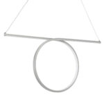 GLOBOSTAR® ROME 61296 Μοντέρνο Κρεμαστό Φωτιστικό Οροφής LED 24W 2640lm 200° AC 220-240V IP20 Ρυθμιζόμενο Λευκό CCT με On/Off 2700K/4500K/6000K - Lumileds SMD Chip - Νίκελ Βούρτσας - Μ65.5 x Π4 x Υ33cm - 3 Χρόνια Εγγύηση - Image 5