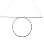 GLOBOSTAR® ROME 61296 Μοντέρνο Κρεμαστό Φωτιστικό Οροφής LED 24W 2640lm 200° AC 220-240V IP20 Ρυθμιζόμενο Λευκό CCT με On/Off 2700K/4500K/6000K - Lumileds SMD Chip - Νίκελ Βούρτσας - Μ65.5 x Π4 x Υ33cm - 3 Χρόνια Εγγύηση - Image 6