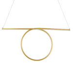 GLOBOSTAR® ROME 61297 Μοντέρνο Κρεμαστό Φωτιστικό Οροφής LED 24W 2640lm 200° AC 220-240V IP20 Ρυθμιζόμενο Λευκό CCT με On/Off 2700K/4500K/6000K - Lumileds SMD Chip - Χρυσό Βούρτσας - Μ65.5 x Π4 x Υ33cm - 3 Χρόνια Εγγύηση - Image 6