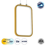 GLOBOSTAR® DEROBA 61301 Μοντέρνο Κρεμαστό Φωτιστικό Οροφής LED 12W 1320lm 360° AC 220-240V IP20 Ρυθμιζόμενο Λευκό CCT με On/Off 2700K/4500K/6000K - Lumileds SMD Chip - Χρυσό Βούρτσας - Μ16 x Π1.6 x Υ25.5cm - 3 Χρόνια Εγγύηση
