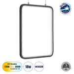 GLOBOSTAR® NEROBA 61302 Μοντέρνο Κρεμαστό Φωτιστικό Οροφής LED 18W 1980lm 360° AC 220-240V IP20 Ρυθμιζόμενο Λευκό CCT με On/Off 2700K/4500K/6000K - Lumileds SMD Chip - Μαύρο Ματ - Μ29 x Π2 x Υ36cm - 3 Χρόνια Εγγύηση