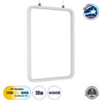 GLOBOSTAR® NEROBA 61303 Μοντέρνο Κρεμαστό Φωτιστικό Οροφής LED 18W 1980lm 360° AC 220-240V IP20 Ρυθμιζόμενο Λευκό CCT με On/Off 2700K/4500K/6000K - Lumileds SMD Chip - Λευκό Ματ - Μ29 x Π2 x Υ36cm - 3 Χρόνια Εγγύηση