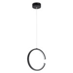 GLOBOSTAR® CEROBA 61306 Μοντέρνο Κρεμαστό Φωτιστικό Οροφής LED 12W 1320lm 360° AC 220-240V IP20 Ρυθμιζόμενο Λευκό CCT με On/Off 2700K/4500K/6000K - Lumileds SMD Chip - Μαύρο Ματ - Μ22 x Π2 x Υ22cm - 3 Χρόνια Εγγύηση - Image 4