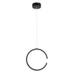 GLOBOSTAR® CEROBA 61306 Μοντέρνο Κρεμαστό Φωτιστικό Οροφής LED 12W 1320lm 360° AC 220-240V IP20 Ρυθμιζόμενο Λευκό CCT με On/Off 2700K/4500K/6000K - Lumileds SMD Chip - Μαύρο Ματ - Μ22 x Π2 x Υ22cm - 3 Χρόνια Εγγύηση - Image 5
