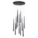 GLOBOSTAR® TEARS 61313 Μοντέρνο Κρεμαστό Φωτιστικό Οροφής LED 36W 3960lm 180° AC 220-240V IP20 Ρυθμιζόμενο Λευκό CCT με Χειριστήριο από 2700K έως 6000K Dimmable - Lumileds SMD Chip - Μαύρο - Μ60 x Π60 x Υ51.5cm - 3 Χρόνια Εγγύηση - Image 4