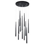 GLOBOSTAR® TEARS 61313 Μοντέρνο Κρεμαστό Φωτιστικό Οροφής LED 36W 3960lm 180° AC 220-240V IP20 Ρυθμιζόμενο Λευκό CCT με Χειριστήριο από 2700K έως 6000K Dimmable - Lumileds SMD Chip - Μαύρο - Μ60 x Π60 x Υ51.5cm - 3 Χρόνια Εγγύηση - Image 5