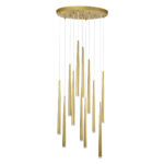 GLOBOSTAR® TEARS 61314 Μοντέρνο Κρεμαστό Φωτιστικό Οροφής LED 36W 3960lm 180° AC 220-240V IP20 Ρυθμιζόμενο Λευκό CCT με Χειριστήριο από 2700K έως 6000K Dimmable - Lumileds SMD Chip - Χρυσό Βούρτσας - Μ60 x Π60 x Υ51.5cm - 3 Χρόνια Εγγύηση - Image 4