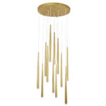GLOBOSTAR® TEARS 61314 Μοντέρνο Κρεμαστό Φωτιστικό Οροφής LED 36W 3960lm 180° AC 220-240V IP20 Ρυθμιζόμενο Λευκό CCT με Χειριστήριο από 2700K έως 6000K Dimmable - Lumileds SMD Chip - Χρυσό Βούρτσας - Μ60 x Π60 x Υ51.5cm - 3 Χρόνια Εγγύηση - Image 5
