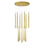 GLOBOSTAR® TEARS 61314 Μοντέρνο Κρεμαστό Φωτιστικό Οροφής LED 36W 3960lm 180° AC 220-240V IP20 Ρυθμιζόμενο Λευκό CCT με Χειριστήριο από 2700K έως 6000K Dimmable - Lumileds SMD Chip - Χρυσό Βούρτσας - Μ60 x Π60 x Υ51.5cm - 3 Χρόνια Εγγύηση - Image 6