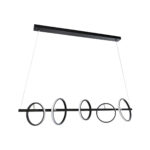 GLOBOSTAR® CIRCOLARE 61319 Μοντέρνο Κρεμαστό Φωτιστικό Οροφής LED 75W 8400lm 360° AC 220-240V IP20 Ρυθμιζόμενο Λευκό CCT με Χειριστήριο από 2700K έως 6000K Dimmable - Lumileds SMD Chip - Μαύρο Ματ - Μ120 x Π25 x Υ25cm - 3 Χρόνια Εγγύηση - Image 3