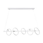 GLOBOSTAR® CIRCOLARE 61320 Μοντέρνο Κρεμαστό Φωτιστικό Οροφής LED 75W 8400lm 360° AC 220-240V IP20 Ρυθμιζόμενο Λευκό CCT με Χειριστήριο από 2700K έως 6000K Dimmable - Lumileds SMD Chip - Λευκό Ματ - Μ120 x Π25 x Υ25cm - 3 Χρόνια Εγγύηση - Image 4