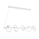 GLOBOSTAR® CIRCOLARE 61320 Μοντέρνο Κρεμαστό Φωτιστικό Οροφής LED 75W 8400lm 360° AC 220-240V IP20 Ρυθμιζόμενο Λευκό CCT με Χειριστήριο από 2700K έως 6000K Dimmable - Lumileds SMD Chip - Λευκό Ματ - Μ120 x Π25 x Υ25cm - 3 Χρόνια Εγγύηση - Image 5