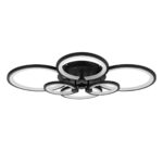 GLOBOSTAR® ROYAL-R 61323 Μοντέρνο Φωτιστικό Οροφής LED 135W 16200lm 360° AC 220-240V IP20 Ρυθμιζόμενο Λευκό CCT με Χειριστήριο από 2700K έως 6000K Dimmable - Lumileds SMD Chip - Μαύρο Ματ - Μ80.5 x Π59 x Υ12cm - 3 Χρόνια Εγγύηση - Image 4