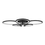 GLOBOSTAR® ROYAL-R 61323 Μοντέρνο Φωτιστικό Οροφής LED 135W 16200lm 360° AC 220-240V IP20 Ρυθμιζόμενο Λευκό CCT με Χειριστήριο από 2700K έως 6000K Dimmable - Lumileds SMD Chip - Μαύρο Ματ - Μ80.5 x Π59 x Υ12cm - 3 Χρόνια Εγγύηση - Image 5