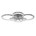 GLOBOSTAR® ROYAL-R 61324 Μοντέρνο Φωτιστικό Οροφής LED 135W 16200lm 360° AC 220-240V IP20 Ρυθμιζόμενο Λευκό CCT με Χειριστήριο από 2700K έως 6000K Dimmable - Lumileds SMD Chip - Ασημί Νίκελ - Μ80.5 x Π59 x Υ12cm - 3 Χρόνια Εγγύηση - Image 4