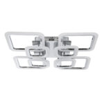 GLOBOSTAR® ROYAL-S 61326 Μοντέρνο Φωτιστικό Οροφής LED 135W 16200lm 360° AC 220-240V IP20 Ρυθμιζόμενο Λευκό CCT με Χειριστήριο από 2700K έως 6000K Dimmable - Lumileds SMD Chip - Ασημί Νίκελ - Μ58.5 x Π58.5 x Υ12cm - 3 Χρόνια Εγγύηση - Image 3
