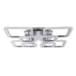 GLOBOSTAR® ROYAL-S 61326 Μοντέρνο Φωτιστικό Οροφής LED 135W 16200lm 360° AC 220-240V IP20 Ρυθμιζόμενο Λευκό CCT με Χειριστήριο από 2700K έως 6000K Dimmable - Lumileds SMD Chip - Ασημί Νίκελ - Μ58.5 x Π58.5 x Υ12cm - 3 Χρόνια Εγγύηση - Image 4