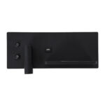 GLOBOSTAR® PALADIN 61352 Μοντέρνο Φωτιστικό Τοίχου - Απλίκα Ξενοδοχείου Reading Light με Φορτιστή USB 3A & Wireless 20W LED 6W 720lm 36° & 360° AC 220-240V IP20 Φυσικό Λευκό 4500K - Bridgelux COB Chip & TÜV SÜD Driver - Μαύρο Ματ - Μ30 x Π11 x Υ12cm - 3 Χρόνια Εγγύηση - Image 4