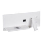 GLOBOSTAR® PALADIN 61353 Μοντέρνο Φωτιστικό Τοίχου - Απλίκα Ξενοδοχείου Reading Light με Φορτιστή USB 3A & Wireless 20W LED 6W 720lm 36° & 360° AC 220-240V IP20 Φυσικό Λευκό 4500K - Bridgelux COB Chip & TÜV SÜD Driver - Λευκό Ματ - Μ30 x Π11 x Υ12cm - 3 Χρόνια Εγγύηση - Image 3