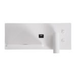 GLOBOSTAR® PALADIN 61353 Μοντέρνο Φωτιστικό Τοίχου - Απλίκα Ξενοδοχείου Reading Light με Φορτιστή USB 3A & Wireless 20W LED 6W 720lm 36° & 360° AC 220-240V IP20 Φυσικό Λευκό 4500K - Bridgelux COB Chip & TÜV SÜD Driver - Λευκό Ματ - Μ30 x Π11 x Υ12cm - 3 Χρόνια Εγγύηση - Image 4