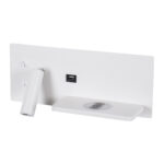 GLOBOSTAR® PALADIN 61354 Μοντέρνο Φωτιστικό Τοίχου - Απλίκα Ξενοδοχείου Reading Light με Φορτιστή USB 3A & Wireless 20W LED 6W 720lm 36° & 360° AC 220-240V IP20 Φυσικό Λευκό 4500K - Bridgelux COB Chip & TÜV SÜD Driver - Λευκό Ματ - Μ30 x Π11 x Υ12cm - 3 Χρόνια Εγγύηση - Image 3