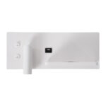 GLOBOSTAR® PALADIN 61354 Μοντέρνο Φωτιστικό Τοίχου - Απλίκα Ξενοδοχείου Reading Light με Φορτιστή USB 3A & Wireless 20W LED 6W 720lm 36° & 360° AC 220-240V IP20 Φυσικό Λευκό 4500K - Bridgelux COB Chip & TÜV SÜD Driver - Λευκό Ματ - Μ30 x Π11 x Υ12cm - 3 Χρόνια Εγγύηση - Image 4