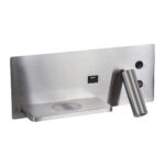 GLOBOSTAR® PALADIN 61355 Μοντέρνο Φωτιστικό Τοίχου - Απλίκα Ξενοδοχείου Reading Light με Φορτιστή USB 3A & Wireless 20W LED 6W 720lm 36° & 360° AC 220-240V IP20 Φυσικό Λευκό 4500K - Bridgelux COB Chip & TÜV SÜD Driver - Νίκελ Βούρτσας - Μ30 x Π11 x Υ12cm - 3 Χρόνια Εγγύηση - Image 3